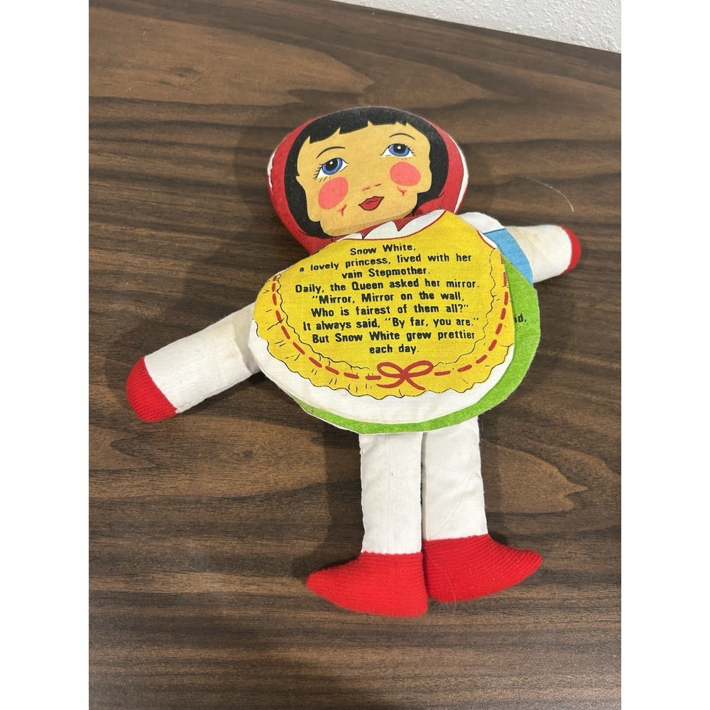 Vintage Snow White Cloth Story Book‎ Rag Doll Flip Up Skirt Princess Queen Dwarf